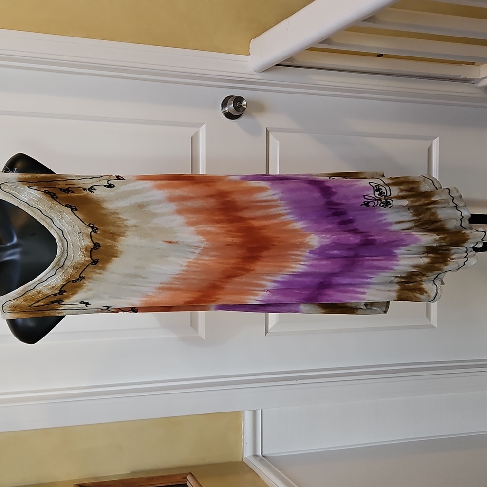 CUTE OPTIONS Tie-Dye Sleeveless Dress - Orange, Purple, Brown - ONE SIZE
